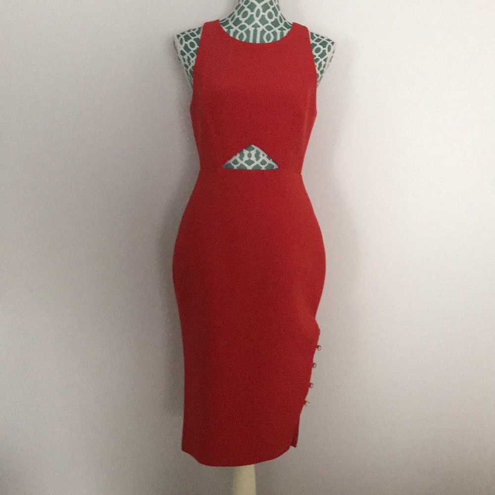 BCBGMAXAZRIA Sleeveless Lace-Up Sheath Dress
